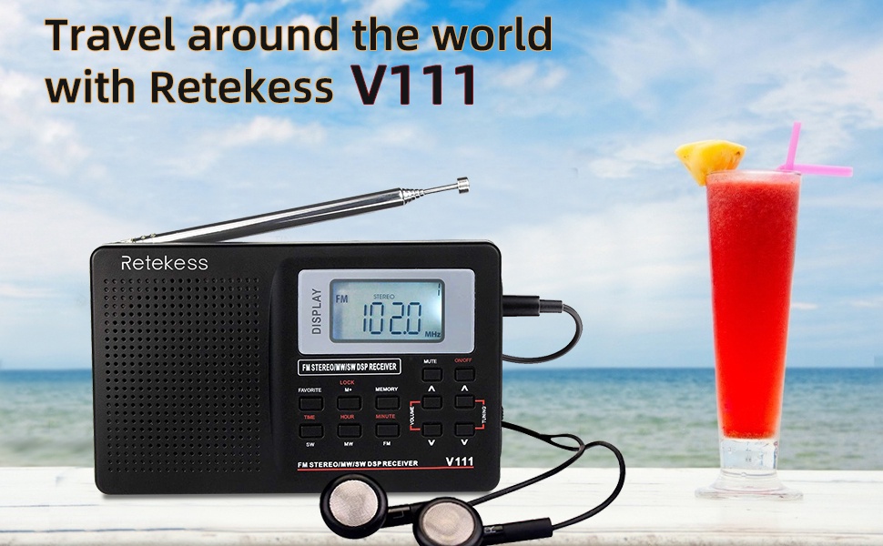 Mô tả Radio Retekess V111 Hỗ Trợ Pin AM FM / AA Kèm Tai Nghe Tiện Lợi - 2