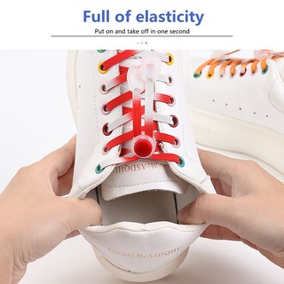 Flat Gradient Co Giãn Giày Dây Giày Sneaker Dây Cao Su Phẳng Giày Ren Trẻ Em Người Lớn Nhanh Lười Dây Giày Không Buộc