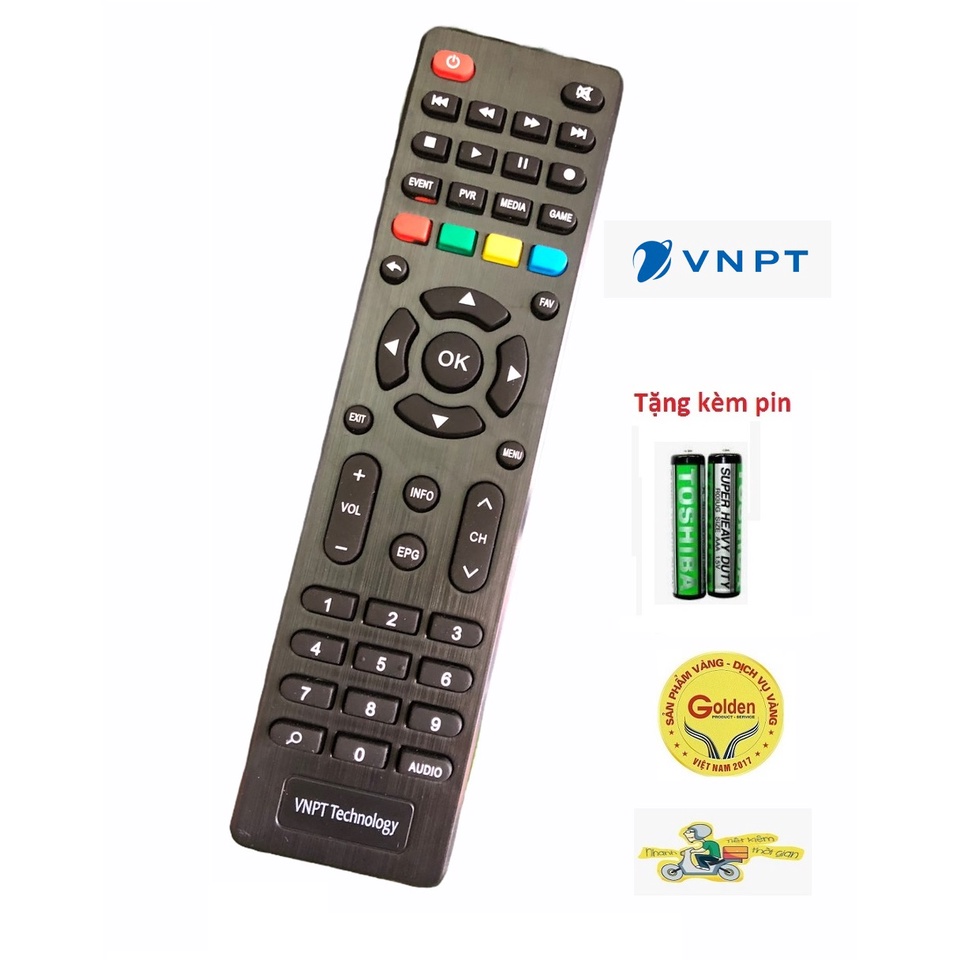 Điều khiển đầu VNPT TECHNOLOGY zin theo máy - Tặng kèm pin - Remote VNPT