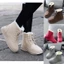 Thời trang mùa đông ấm áp dành cho nữ Faux Suede Lông lót ren đến mắt cá chân