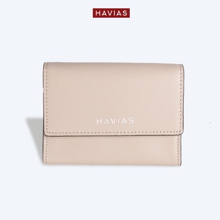 Ví Da HAVIAS Da Bò Saffiano Ý thật 100% ví gấp mini unisex ví da nam nữ LUCY