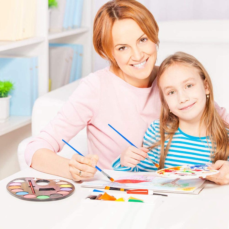 Bộ 100 Bàn Chải Sơn Phẳng Trẻ Em Nylon Tóc Acrylic Dầu Nhỏ Màu Nước Nghệ Sĩ Tranh Bộ Dụng Cụ