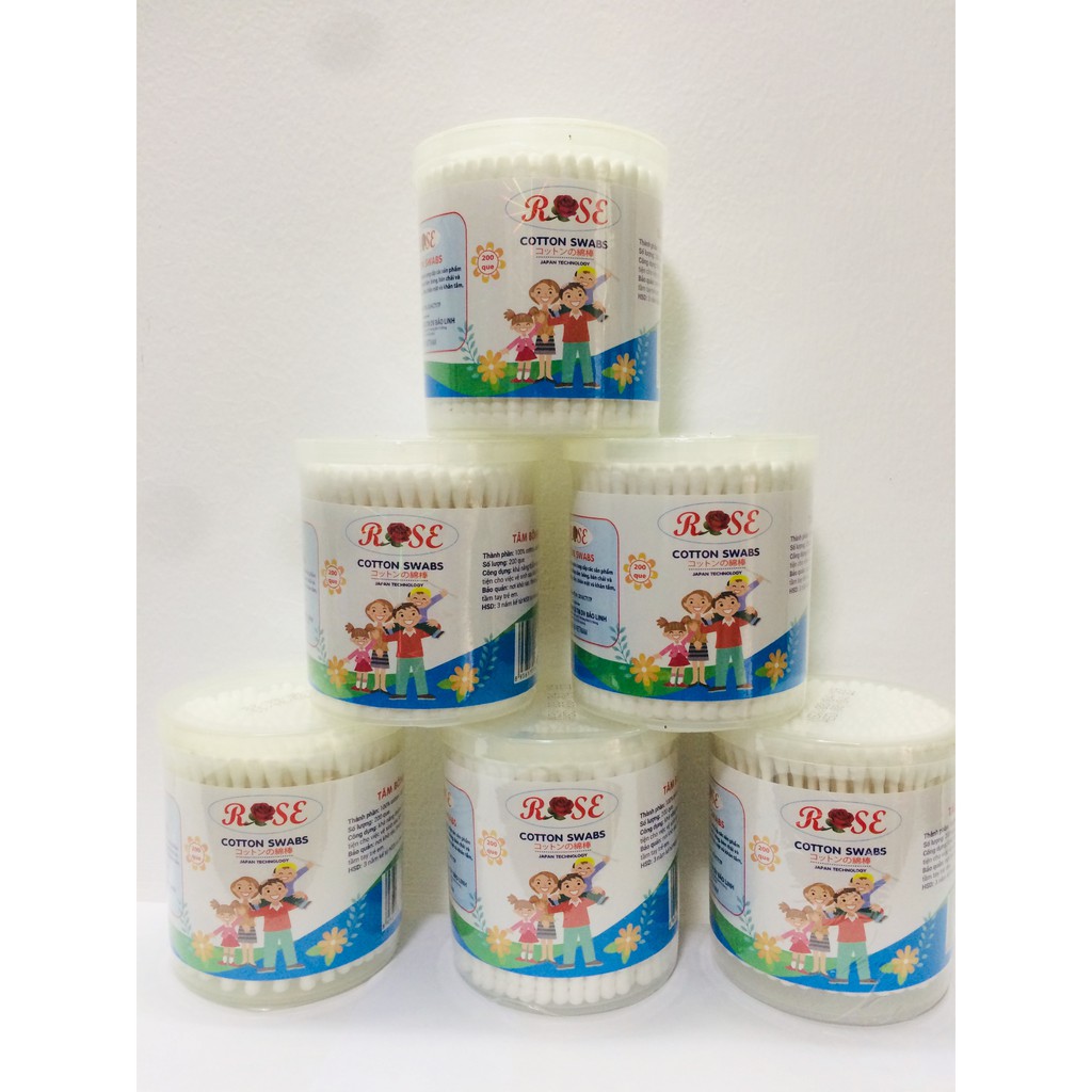 BÔNG RÁY TAI NGƯỜI LỚN LÕI GIẤY CAO CẤP ROSE 200 QUE | Shopee Việt Nam