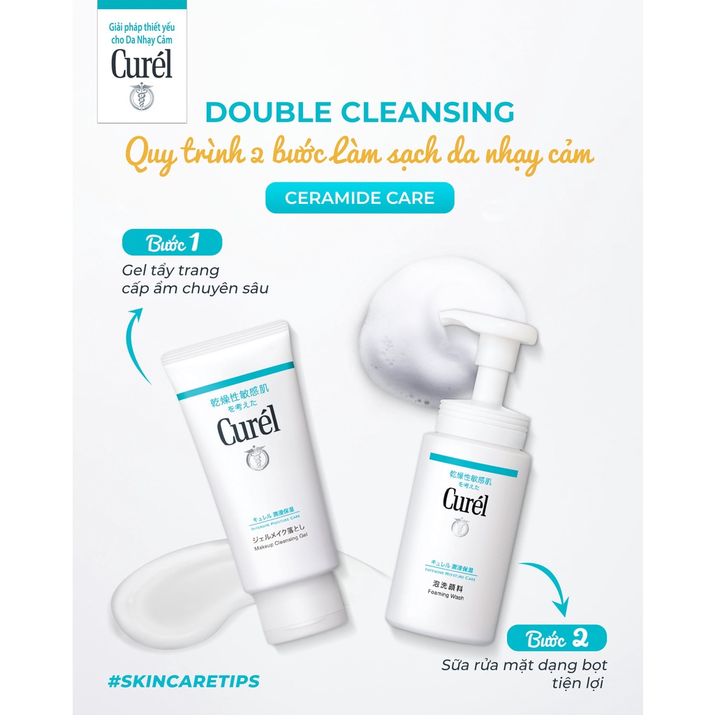 Ảnh Combo làm sạch kép Sữa rửa mặt dạng bọt Curél 150ml và Gel tẩy trang Curél 130g 3