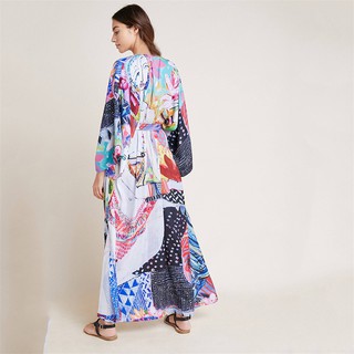 Pareo Bãi Biển Cape Nữ Mùa Hè In Bikini Che Phủ Kimono Kaftan Đi Biển Đầm Tắm Phù Hợp Với Tunic Plus Kích Thước