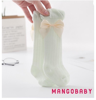 ♬Mg♪- Vớ trẻ em, tất Cotton nơ, tất ống dài thoáng khí, cho bé gái 0-3 tuổi