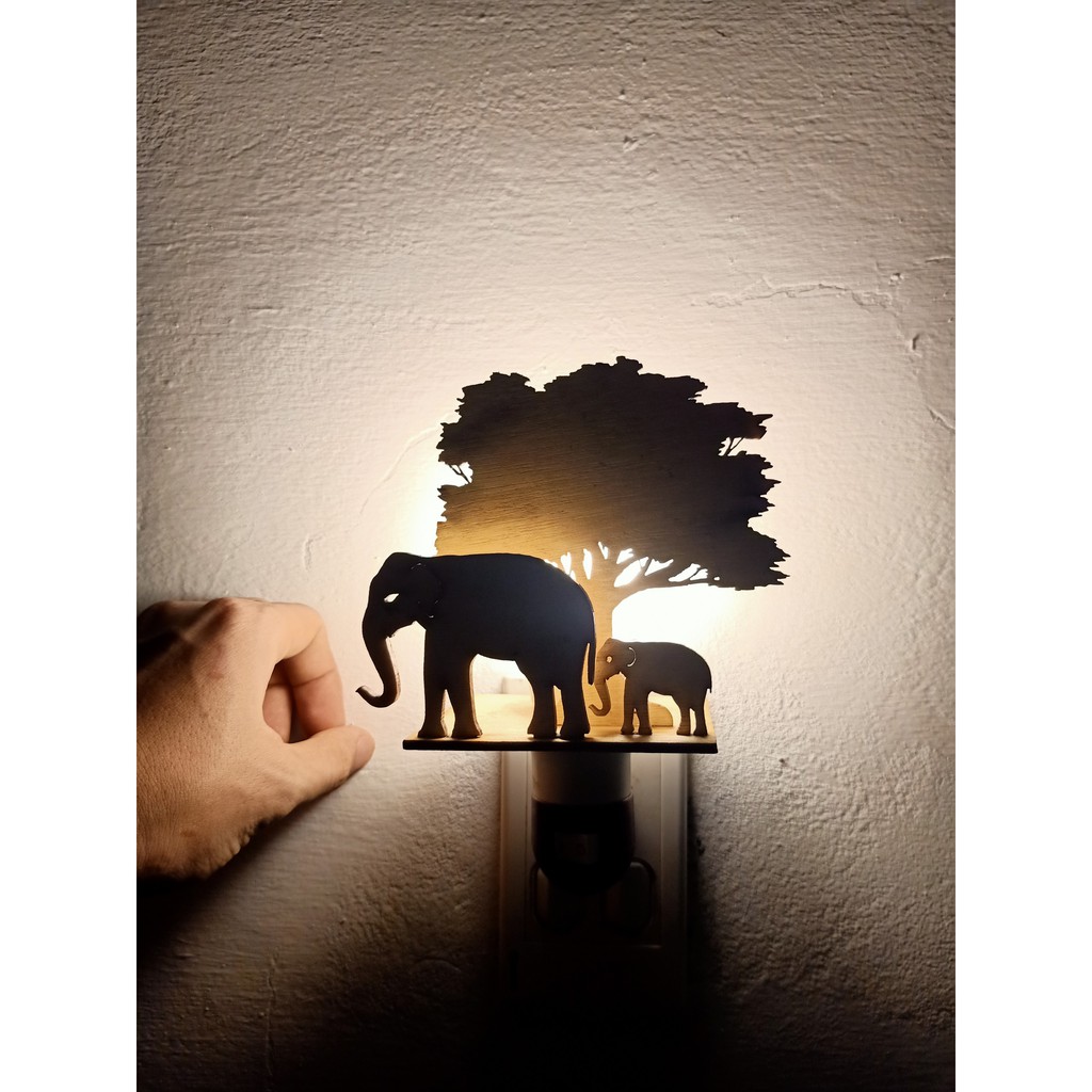 Đèn ngủ 2 con voi diy- đèn trang trí decor phòng ngủ