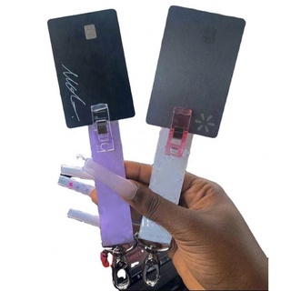 Ấm cúng Thẻ Extractor Thẻ Picker Thích Hợp Cho Móng Tay Dài Acrylic Debit Thẻ Ngân Hàng Grabbing Móc Khóa Nữ Thẻ Kéo