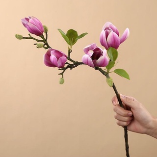 Hoa giả - Hoa Mộc Lan cành dài 65cm gồm 4 bông trang trí nhà cửa đẹp, sang trọng, thanh lịch