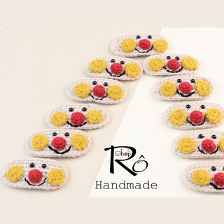 Kẹp tóc cute hình chú hề vui nhộn cho nữ và bé gái 6cm |Đồ kẹp tóc len ngộ nghĩnh |Shop Rô Handmade