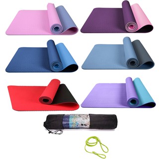 Thảm Tập Yoga,Tập Tập Gym Chất Liệu TPE 6mm 2 Lớp Đại Nam Sport + Tặng Kèm Túi Và Dây Buộc