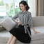 Đầm xoè kẻ sọc công sở sang chảnh siêu đẹp thời trang siêu hot cho các chị em HIYU STORE