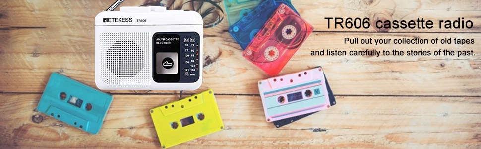 Mô tả Đài radio RETEKESS TR606 AM FM hỗ trợ ghi âm với giắc tai nghe 3.5mm và ăng ten dài - 7