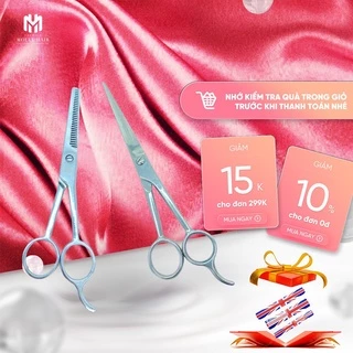 Kéo cắt tóc, kéo tỉa tóc Mollyhair, inox không gỉ lưỡi kéo sắc nhọn không bị dựt tóc