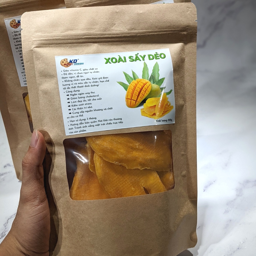 Xoài sấy dẻo KD Shop chua ngọt thơm ngon, hương vị màu sắc tự nhiên 500g/ bịch