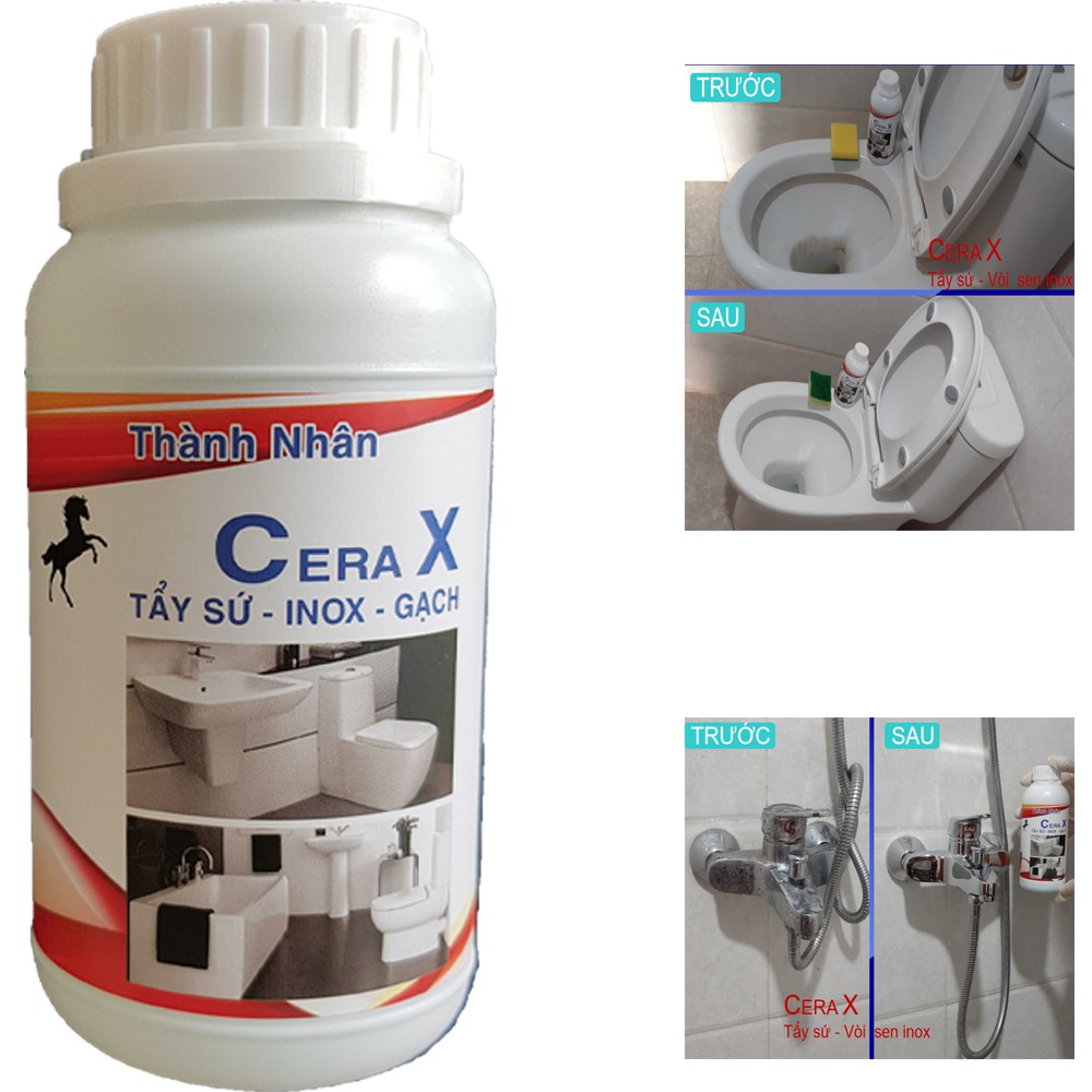 TẨY Ố SỨ - SEN VÒI INOX - GẠCH MEN CERA X 500ml