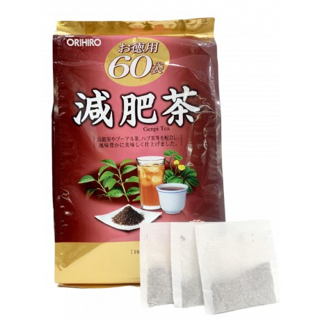 Trà giảm mỡ bụng genpi tea orihiro Nội Địa Nhật trà giảm mỡ máu mỡ thừa