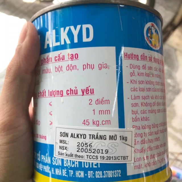 Sơn dầu Bạch Tuyết màu Trắng Mờ (Lon 1kg) | Shopee Việt Nam