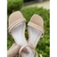 Giày sandal 2 phân bản ngang kiểu dáng học sinh mũi tròn phối lé đồng cao cấp_A031LD
