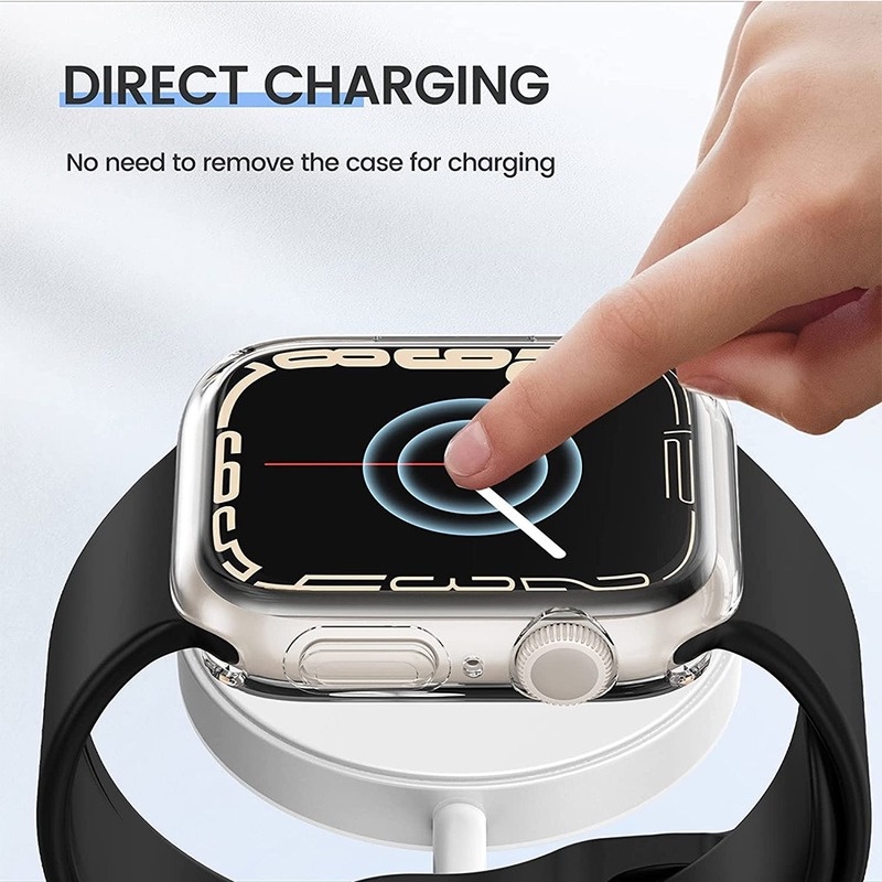 360 Cover cho Apple 46MM Horloge Case 10 9 8 7 6 Se 5 4 3 41Mm 45Mm 42Mm 38mm Mềm Trong Suốt Bảo Vệ Màn Hình Tpu Cho iwatch Ultra 7 6 5 4 3 44Mm 40Mm