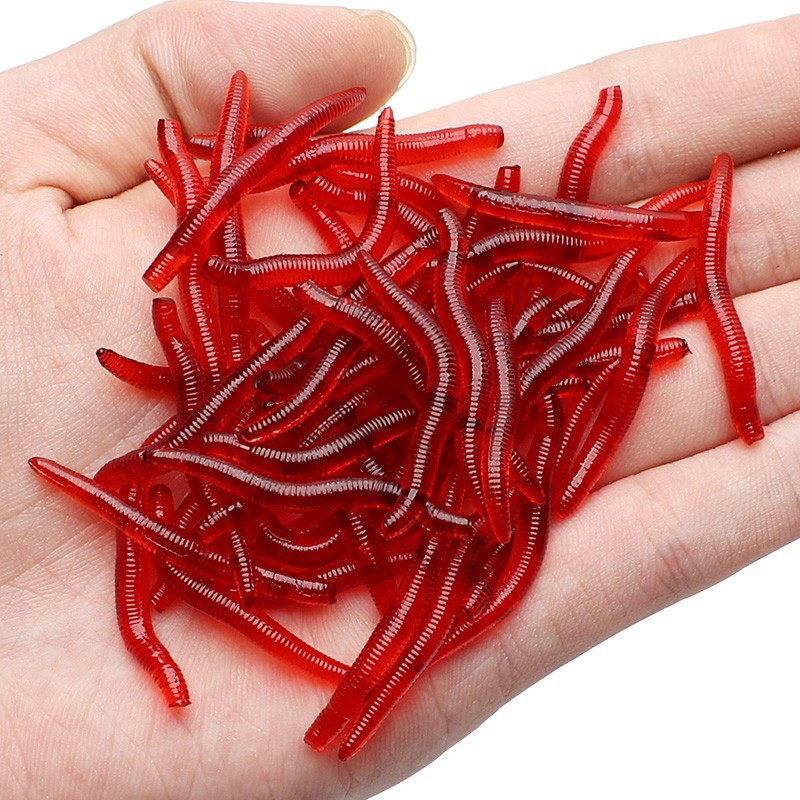 Set 50 Giun Giả Bằng Nhựa Mềm Dùng Để Câu Cá