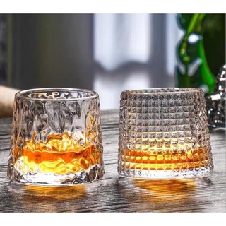 Ly thủy tinh, cốc thủy tinh cao cấp đế lồi De'cor 90, ly rượu ngoại họa tiết hiện đại