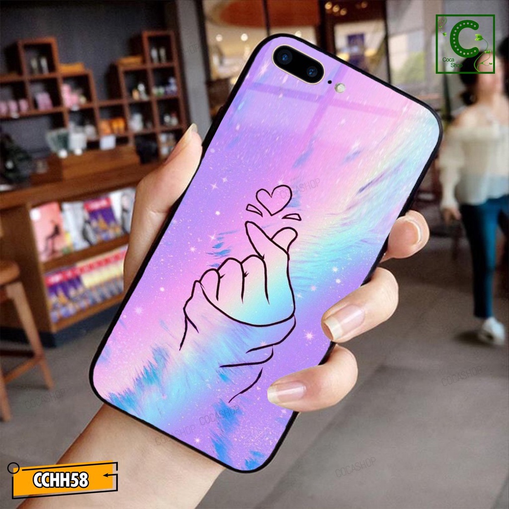 Ốp lưng iphone mặt kính cực đẹp, siêu bền  - Trái tim mộng mơ - 6/6plus/6s/6splus/7/7plus/8/8plus/x/.....