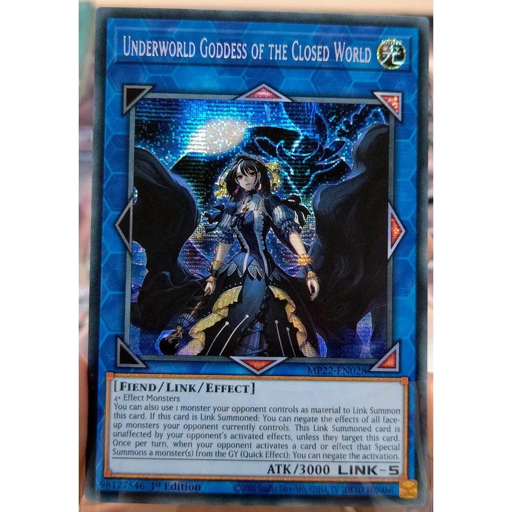 Yu-Gi-Oh! Karte „Underworld Goddess Of The Closed World“ – Prismatic Secret Rare, 1. Auflage