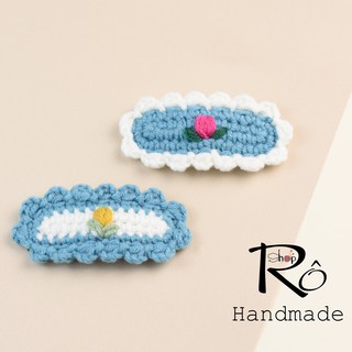 Set 2 kẹp tóc hoa tulip nhiều màu cho nữ và bé gái 6.5cm |Phụ kiện tóc thanh lịch |Shop Rô Handmade