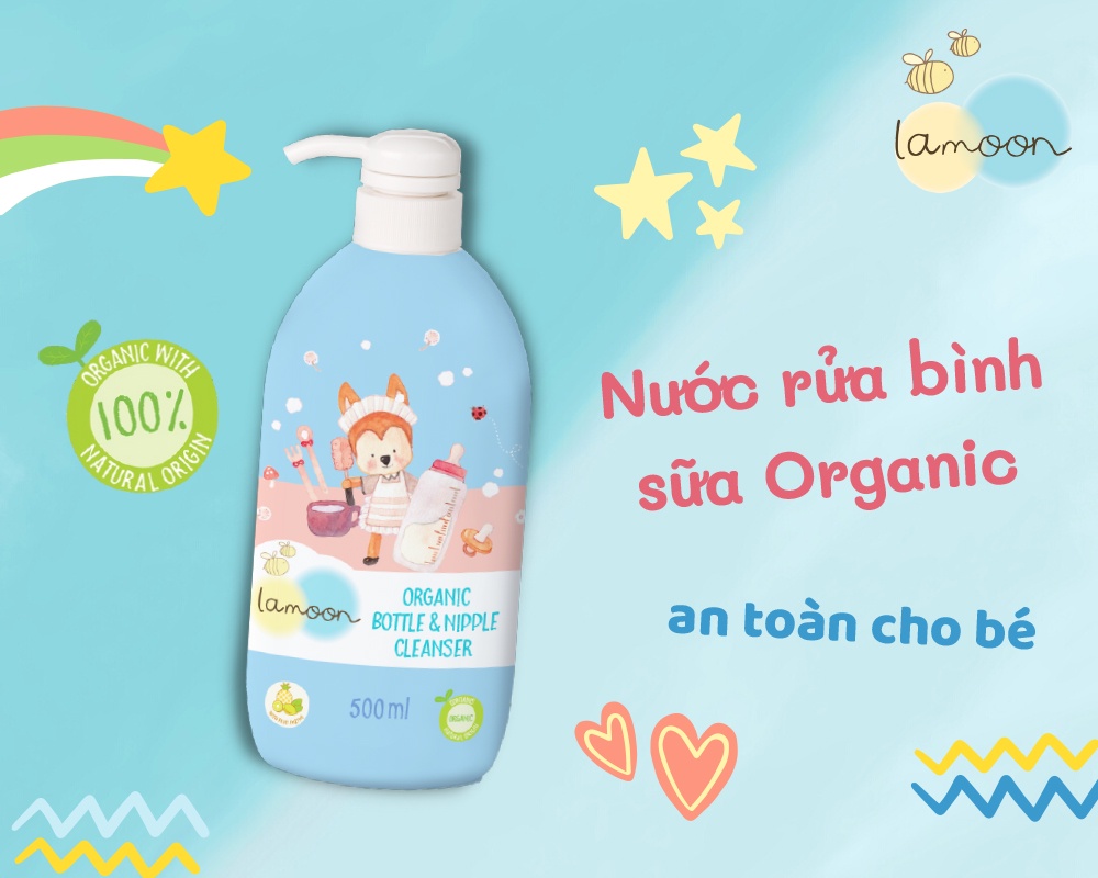 Nước rửa bình sữa Organic Lamoon 500ml