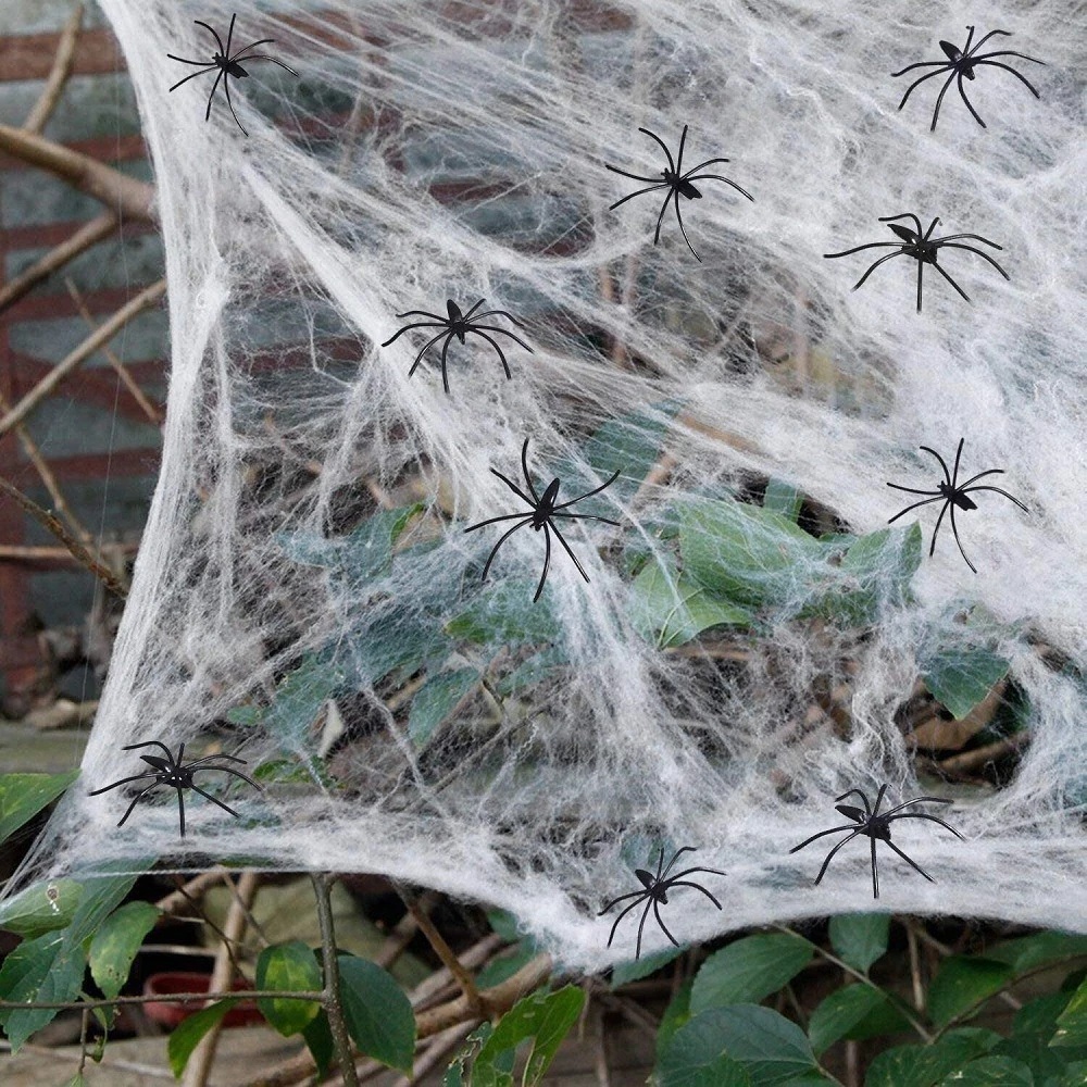 Mạng nhện giả trang trí lễ halloween nhiều màu sắc tùy chọn