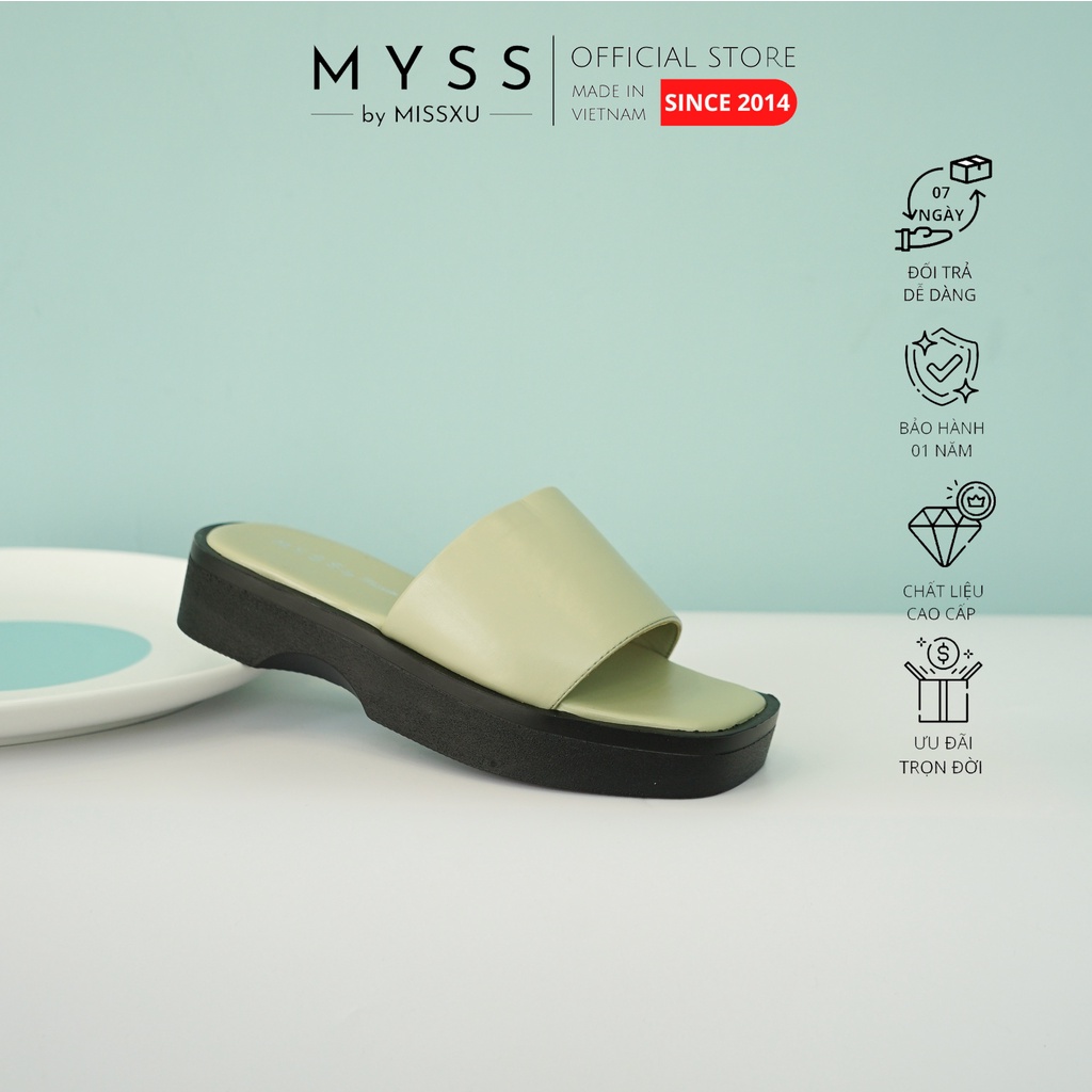 Giày guốc nữ MYSS quai ngang bản lớn đế bánh mì 4 cm cao cấp - SU168