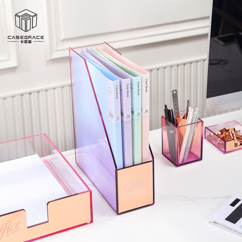 Hộp đựng tài liệu CASEGRACE để bàn bằng acrylic chống va đập tiện lợi cho gia đình/ v