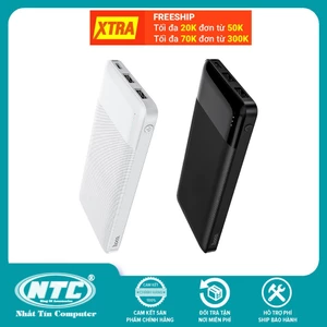 Sạc Dự Phòng Hoco J72 Easy travel 10000mAh 2 cổng Input/Output max 2A (Đen)