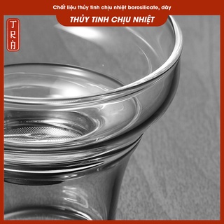 Lọc trà thủy tinh có nút bạc, hàng cao cấp, thủy tinh chịu nhiệt dày