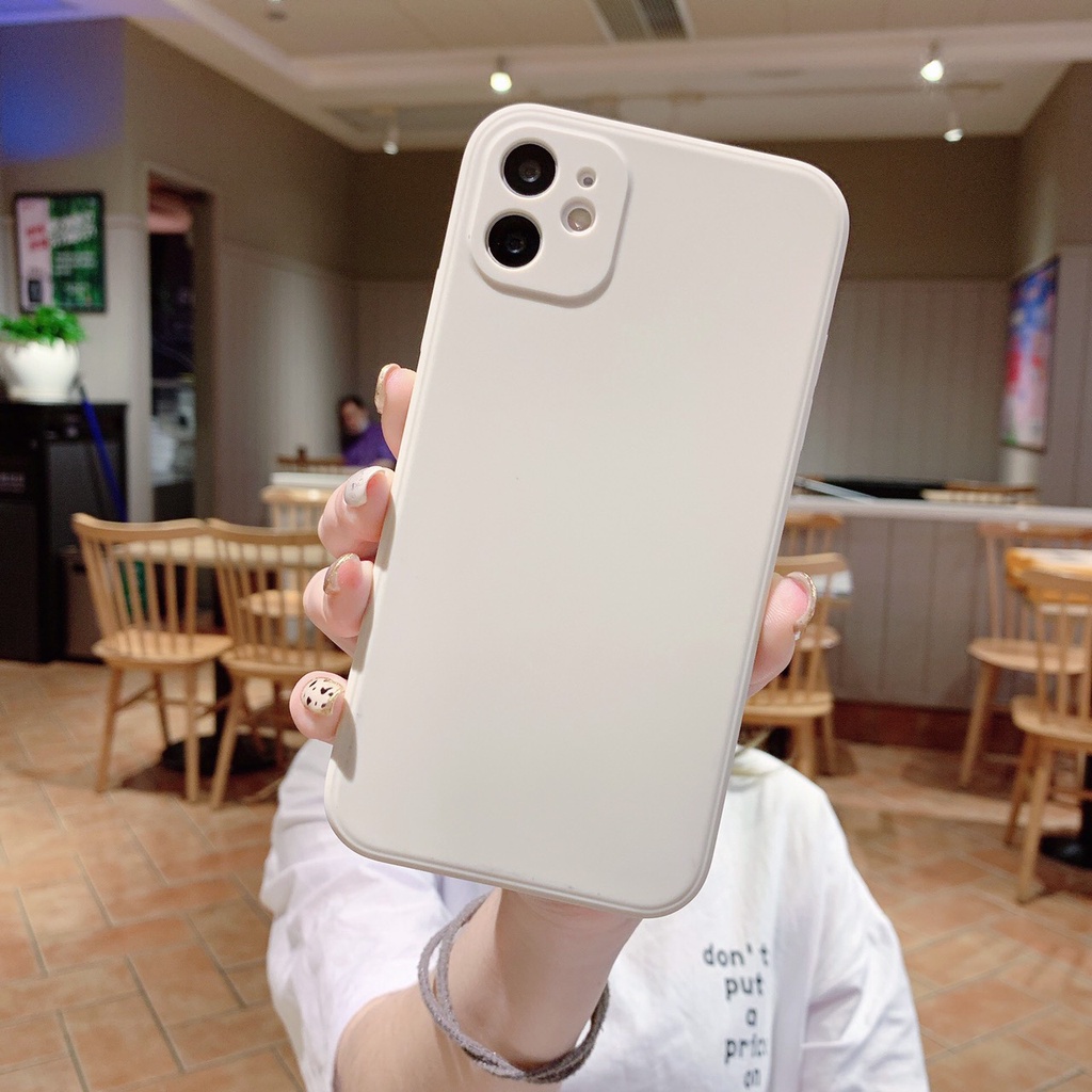 Ốp lưng cao su dẻo trắng sữa cạnh vuông cho iphone 7/7plus/8/8plus/x/xr/xs/11/12/13/pro/max/plus/promax