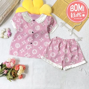 Đồ Bộ Bé Gái Pijama lụa Mango mềm mịn cho bé gái_BM10