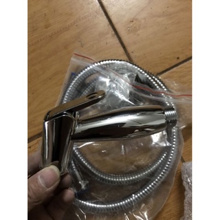 Vòi xịt vệ sinh-xịt bồn cầu, bóp  xịt nhựa ABS mạ crome dây inox siêu bền 1200mm