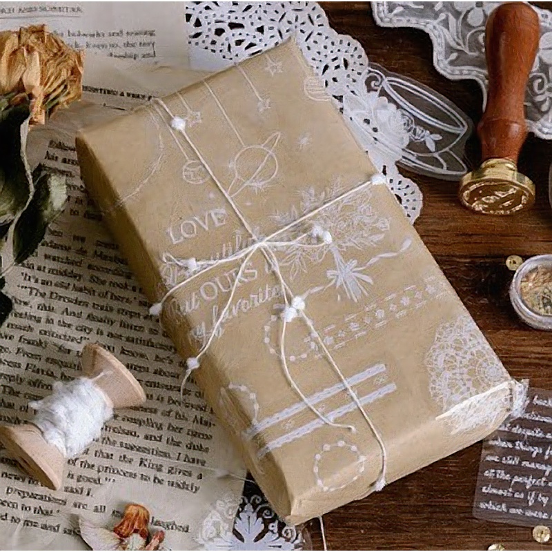 Sticker dán trang trí trong suốt gói 40 hình dán HD49-K68 DIY sổ tay bullet journal album lưu niệm nhật ký