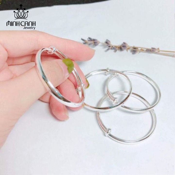 Ảnh Lắc Bạc Tròn Trơn Khắc Tên Điều Chỉnh Được Size Cho Bé Từ 0 đến 5 Tuổi - Minh Canh Jewelry 4