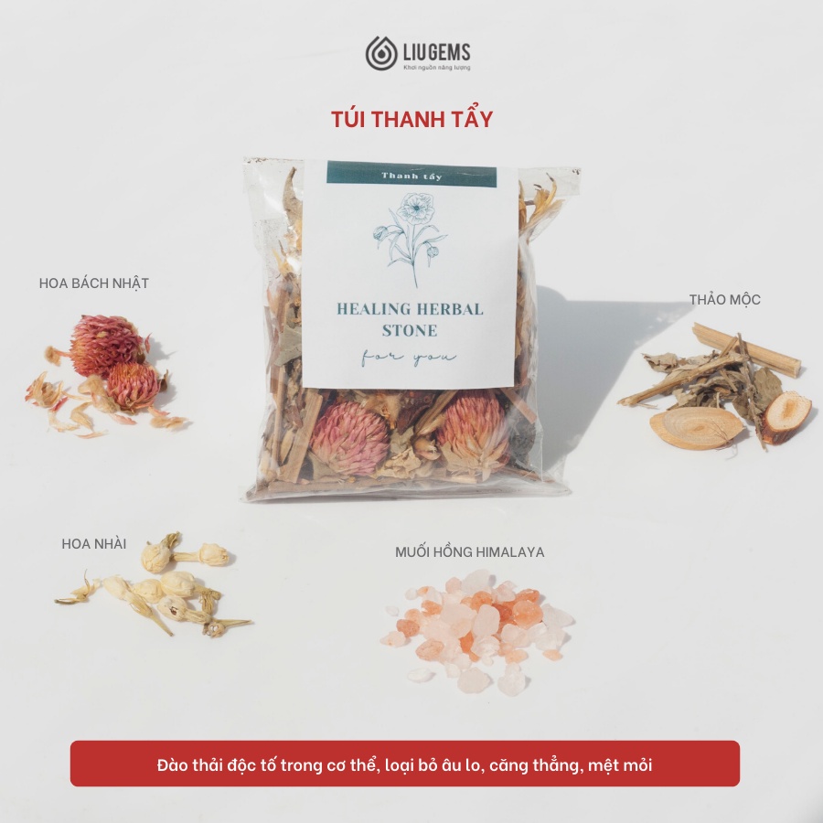 Thảo Mộc Xông Mặt, Ngâm Chân Thư Giãn Liugems Đá Thiên Nhiên 130g PK07