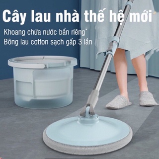 Chổi lau nhà tách nước bẩn k9 thông minh ,Bộ cây lau nhà 360 độ có thùng vắt xoay tròn