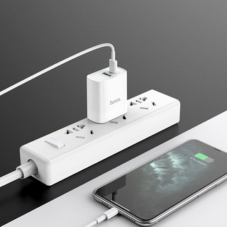 Bộ cốc 2 cổng kèm cáp sạc TypeC to LaiNing Hoco C80 cổng USB QC 3.0 và typeC PD 20W (Trắng) - Phụ Kiện Nhất Tín