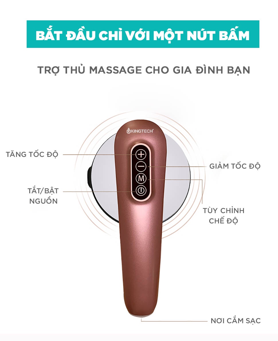 Mô tả Máy Massage Cầm Tay Dành Cho Chị Em KINGTECH YT-1803 - Mát Xa Toàn Thân Đa Năng, Chuyên Sâu Cho Eo Bụng, Cổ - Chính Hãng - 2