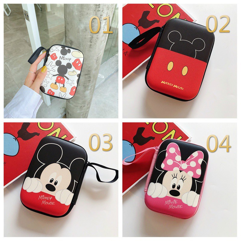 Hộp lưu trữ cáp tổ chức cho ngân hàng điện / đồ trang sức / túi sạc Túi Zipper Mickey Kids