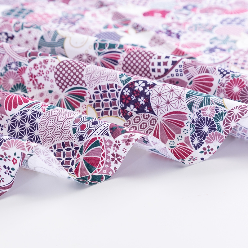 Vải cotton bằng đồng Vải in hình Nhật Bản cho Kimono Vật liệu may tay tại nhà 50x145cm TJ1023