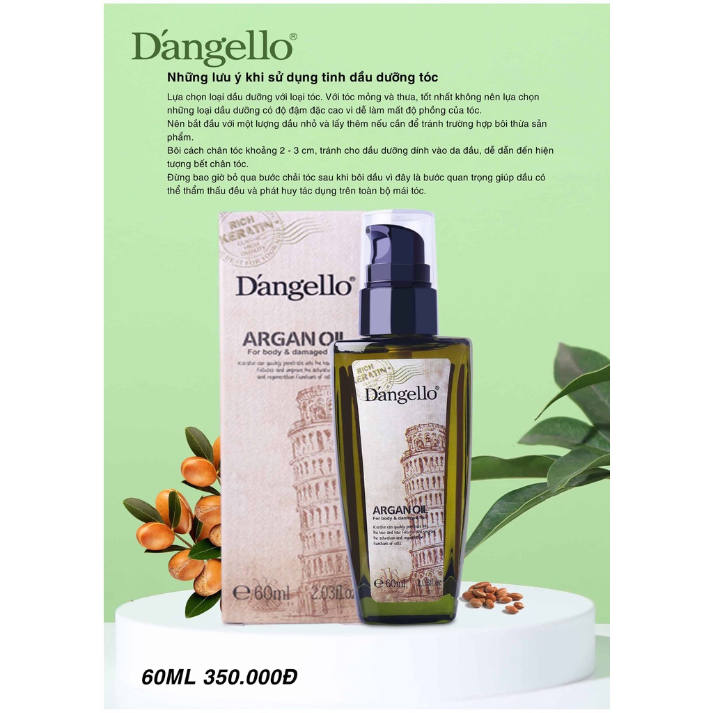 Ảnh Dầu gội xả, kem ủ tóc, tinh dầu Dangello Keratin 60/800ML 3
