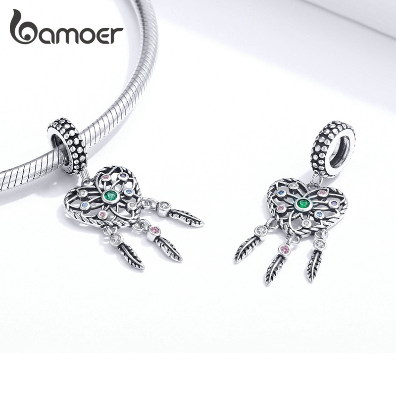 Mặt Dây Chuyền Bamoer Hình Lưới Bắt Giấc Mơ SCC1445 Dùng Trang Trí Vòng Đeo Tay Thời Trang Dành Cho Nữ