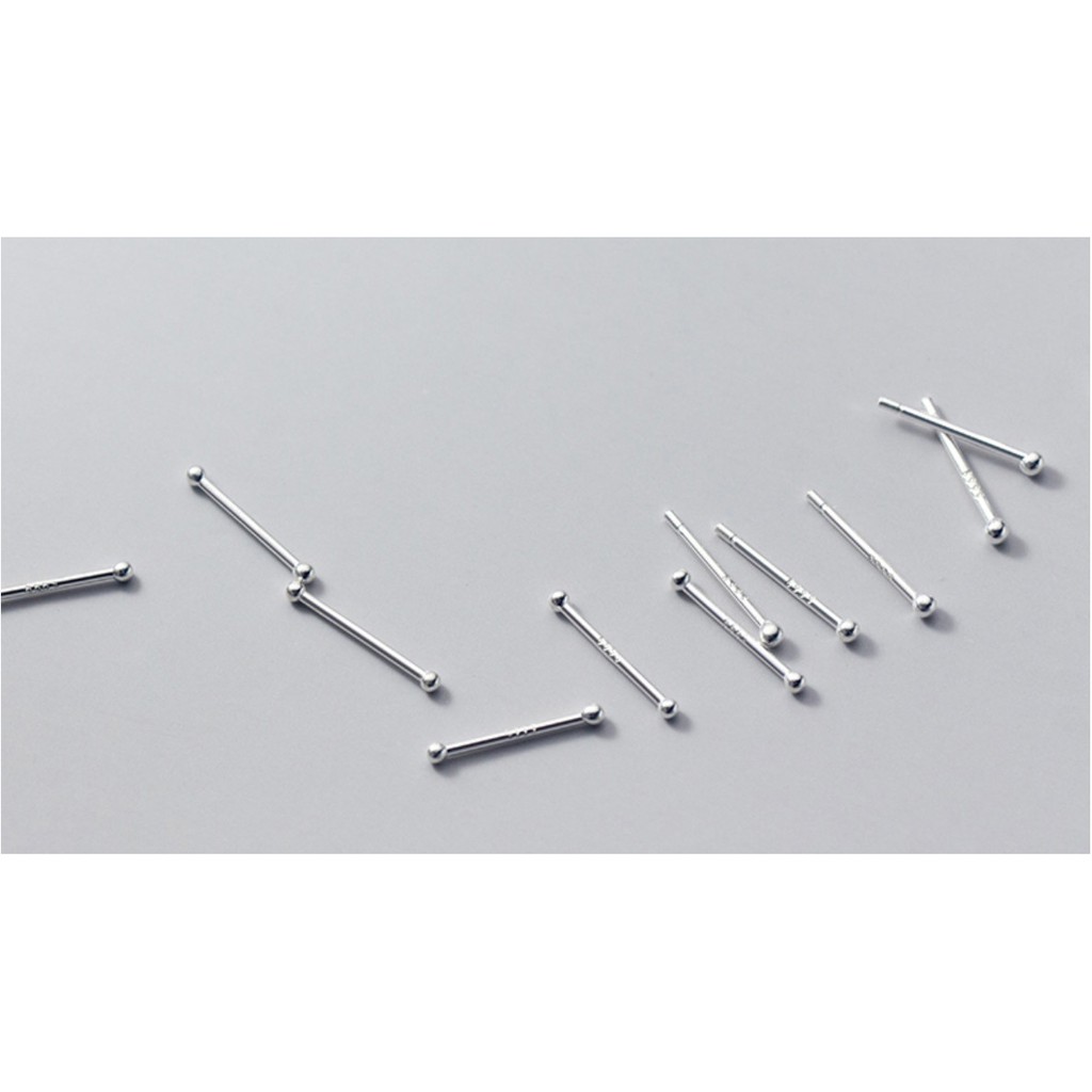Ảnh Khuyên tai bạc nữ TLEE giữ lỗ nhỏ nhắn chống viêm nhiễm sau bắn lỗ TLEE JEWELRY B0305 4