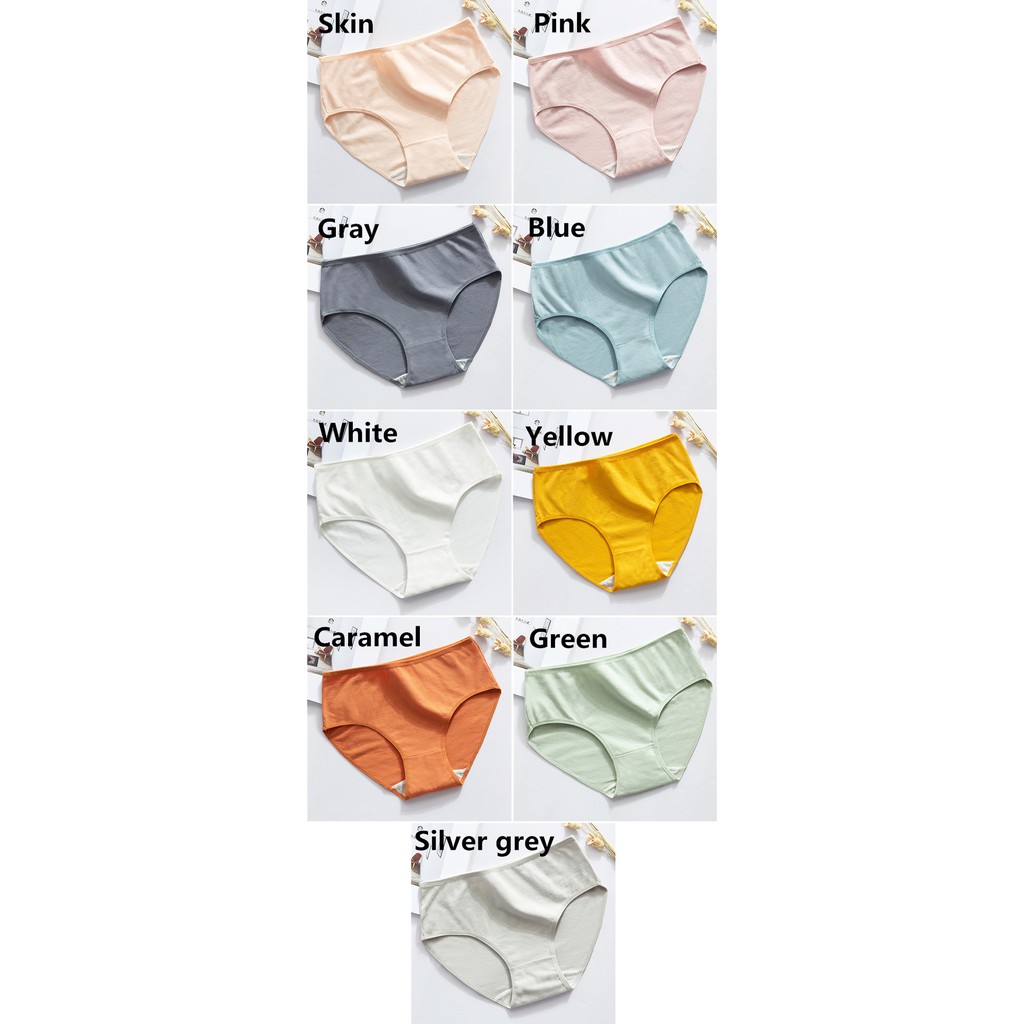 Quần Lót Cotton Không Đường May Màu Trơn 9 Màu Tuỳ Chọn Cho Nữ